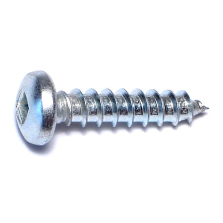 Midwest Fastener Sheet Metal Screw, #12 x 1 in, Zinc Plated Steel Pan Head Square Drive, 100 PK 08734